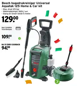 GAMMA Bosch hogedrukreiniger Universal Aquatak 125 Home & Car kit aanbieding