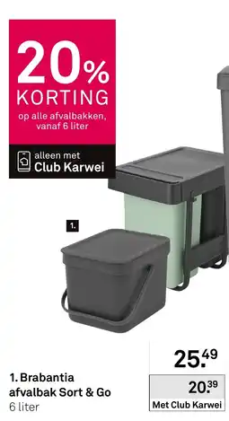 Karwei Brabantia afvalbak Sort & Go aanbieding