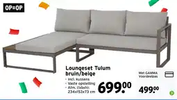 GAMMA Loungeset Tulum bruin/beige aanbieding