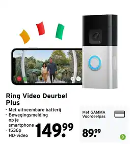 GAMMA Ring Video Deurbel Plus aanbieding