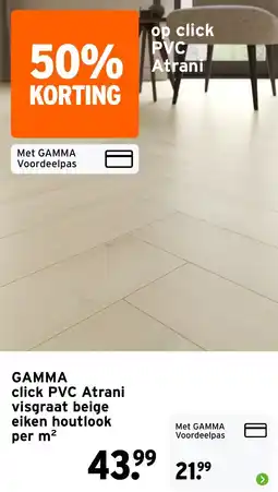 GAMMA Gamma click pvc atrani visgraat beige eiken houtlook per m² aanbieding