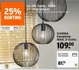 GAMMA Gamma hanglamp nikki 3-lichts aanbieding