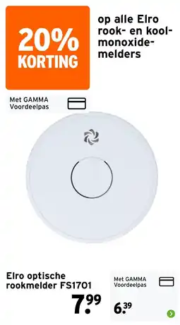 GAMMA Elro optische rookmelder FS1701 aanbieding