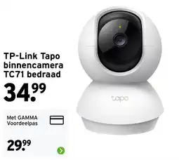 GAMMA TP-Link Tapo binnencamera TC71 bedraad aanbieding