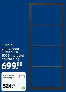 GAMMA Lundia binnendeur lumen en 1C03 inclusief deurbeslag aanbieding