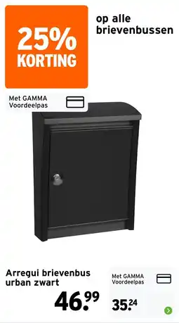 GAMMA Arregui brievenbus urban zwart aanbieding
