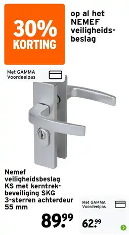 GAMMA Nemef veiligheidsbeslag KS met kerntrek- beveiliging SKG 3-sterren achterdeur aanbieding