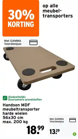 GAMMA Handson MDF meubeltransporter harde wielen aanbieding