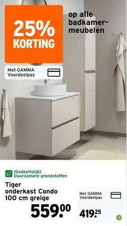 GAMMA Tiger onderkast Condo 100 cm greige aanbieding