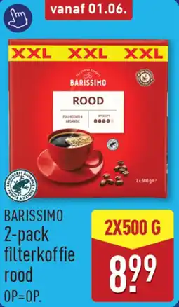 ALDI Barissimo 2-pack filterkoffie rood aanbieding