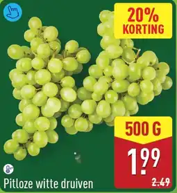 ALDI Pitloze witte druiven aanbieding