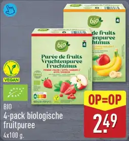 ALDI Bio 4-pack biologische fruitpuree aanbieding