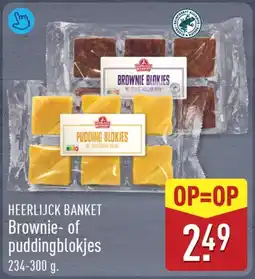 ALDI Heerlijck Banket Brownie of puddingblokjes aanbieding