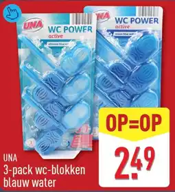 ALDI Una 3-pack wc-blokken blauw water aanbieding