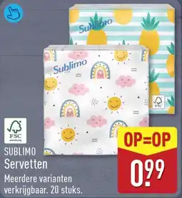 ALDI Sublimo Servetten aanbieding