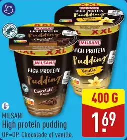ALDI Milsani High protein pudding aanbieding