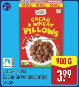 ALDI Golden Bridge Cacao tarwekussentjes aanbieding