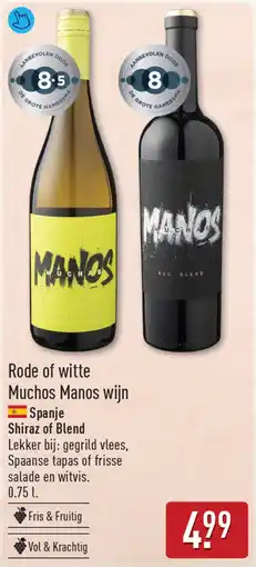 ALDI Rode of witte Muchos Manos wijn aanbieding