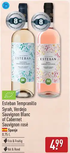 ALDI Esteban Tempranillo Syrah, Verdejo Sauvignon Blanc of Cabernet Sauvignon rosé aanbieding