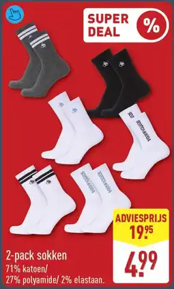 ALDI 2-pack sokken aanbieding
