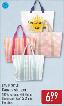 ALDI Live in style Canvas shopper aanbieding