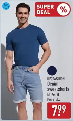 ALDI Up2fashion Denim sweatshorts aanbieding
