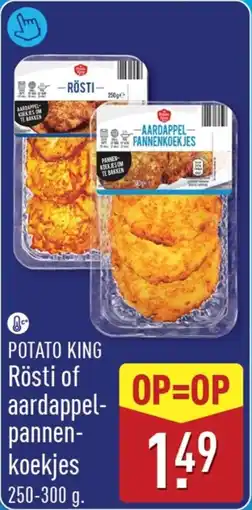 ALDI Potato King Rösti of aardappelpannenkoekjes aanbieding