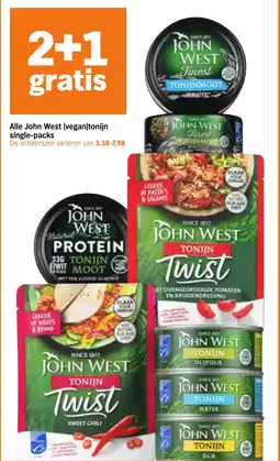 Albert Heijn Alle John West (vegan)tonijn single-packs aanbieding