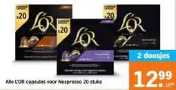 Albert Heijn Alle L'OR capsules voor Nespresso aanbieding