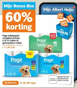 Albert Heijn Page Toiletpapier Compleet Schoon aanbieding