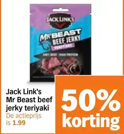 Albert Heijn Jack Link's Mr Beast Beef Jerky Teriyaki aanbieding