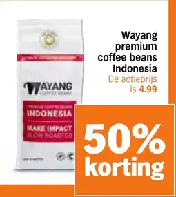 Albert Heijn Wayang premium coffee beans Indonesia aanbieding