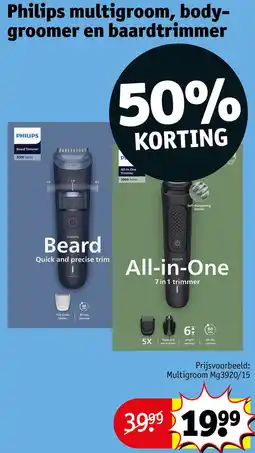Kruidvat Philips multigroom, bodygroomer en baardtrimmer aanbieding