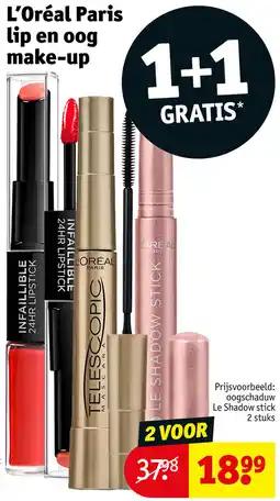 Kruidvat L'Oréal Paris lip en oog make-up aanbieding