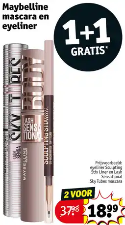 Kruidvat Maybelline mascara en eyeliner aanbieding