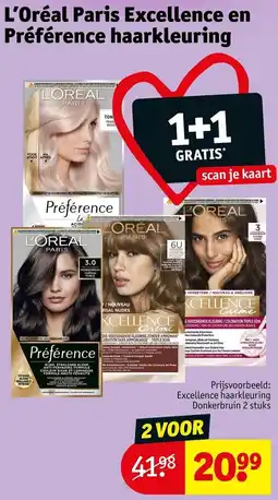Kruidvat L'Oréal Paris Excellence en Préférence haarkleuring aanbieding