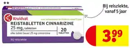 Kruidvat Kruidvat reistabletten cinnarizine aanbieding