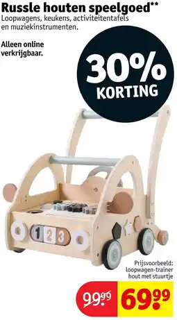 Kruidvat Russle houten speelgoed aanbieding
