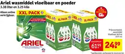 Kruidvat Ariel wasmiddel vloeibaar en poeder aanbieding