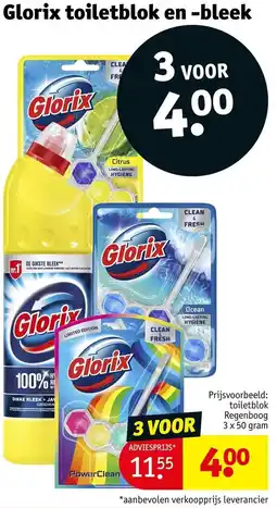 Kruidvat Glorix toiletblok en bleek aanbieding