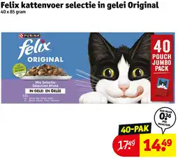 Kruidvat Felix kattenvoer selectie in gelei Original aanbieding