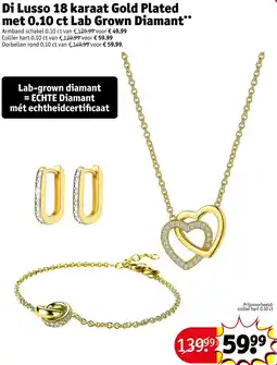 Kruidvat Di Lusso 18 karaat Gold Plated met 0.10 ct Lab Grown Diamant aanbieding