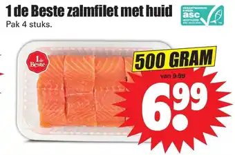 Dirk 1 de Beste zalmfilet met huid 500 gr aanbieding