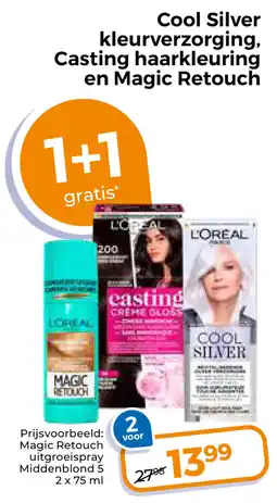 Trekpleister Cool Silver kleurverzorging, Casting haarkleuring en Magic Retouch aanbieding