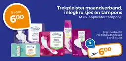 Trekpleister Trekpleister maandverband, inlegkruisjes en tampons aanbieding