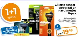 Trekpleister Gillette Scheerapparaat en Navulmesjes aanbieding