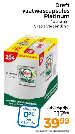 Trekpleister Dreft Vaatwascapsules Platinum aanbieding