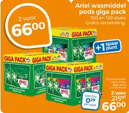 Trekpleister Ariel Wasmiddel Pods Giga Pack aanbieding