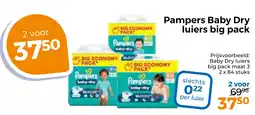 Trekpleister Pampers Baby Dry luiers big pack aanbieding