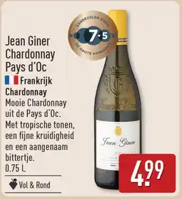 ALDI Jean Giner Chardonnay Pays d'Oc aanbieding